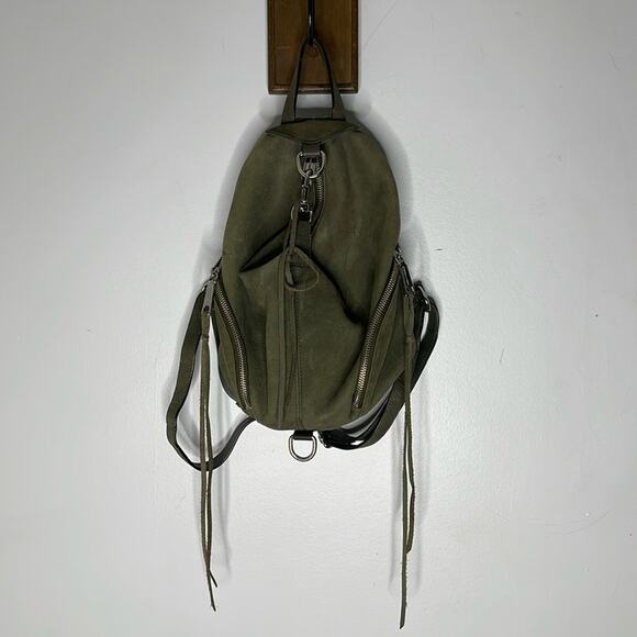 REBECCA MINKOFF Olive Green Suede Adjustable Tassel Detail Mini Backpack Rebecca Minkoff Backpack Green Bags & Handbags for Women for  main image 4